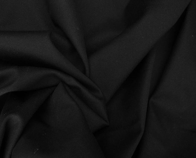 Black Cotton Twill Spandex Fabric