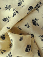 Rayon Crepe Ivory Black Floral Print