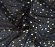 Silk Black Gold Silver Dots