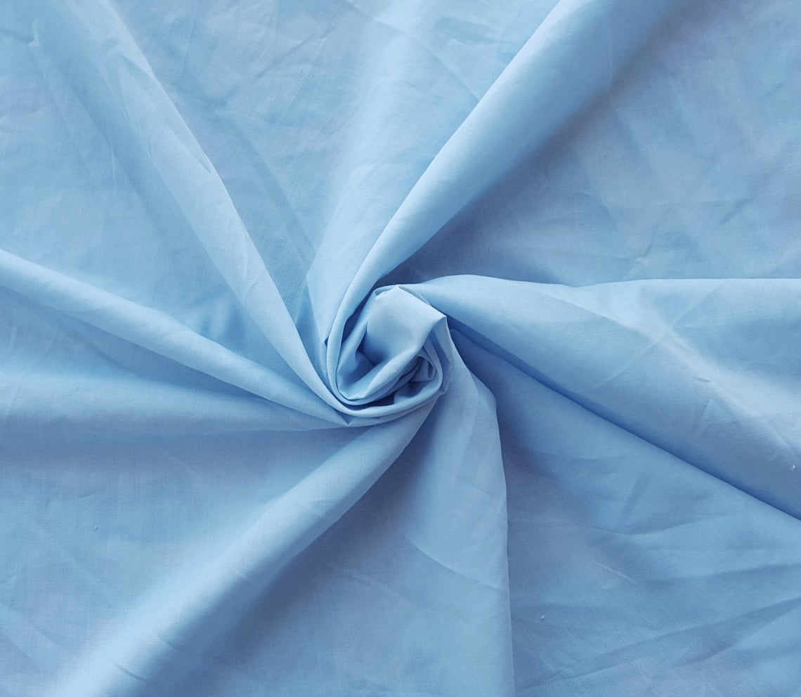 Poplin Baby Blue Cotton Polyester