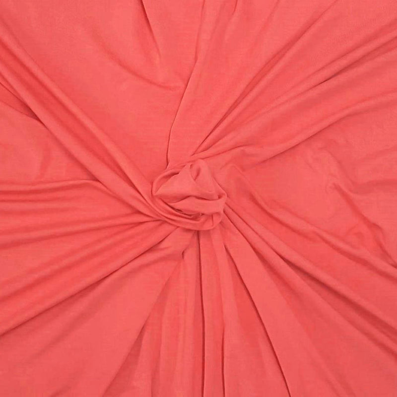1 Yard Coral Bamboo Spandex Jersey Fabric Soft Stretchy Breathable Knit