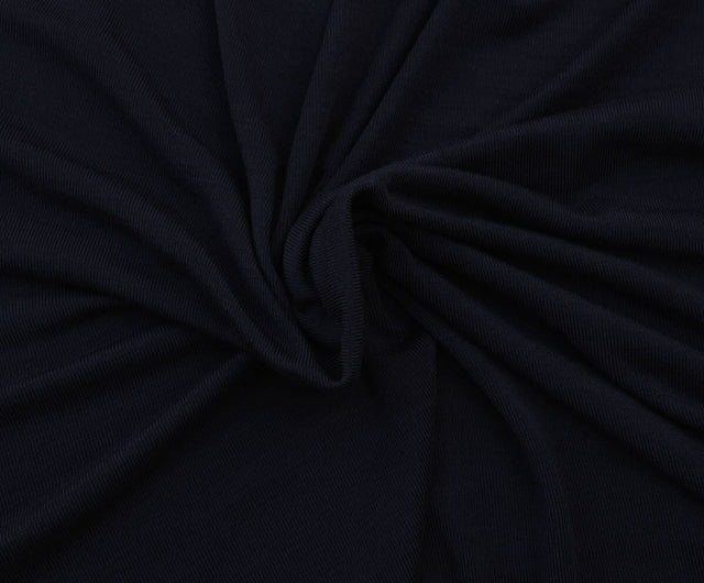 Navy Modal Spandex 1x1 Rib Knit