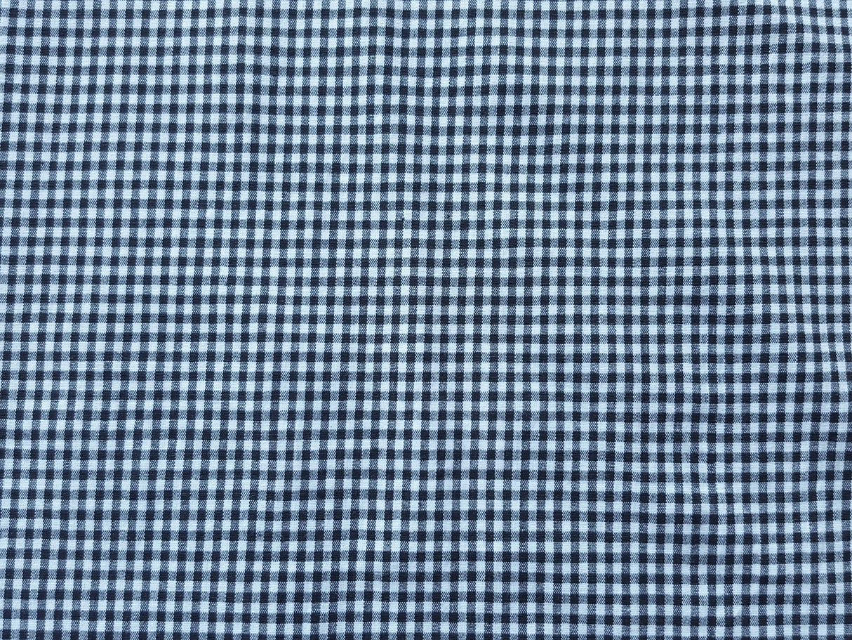 Cotton Stretch Poplin Black and White Gingham