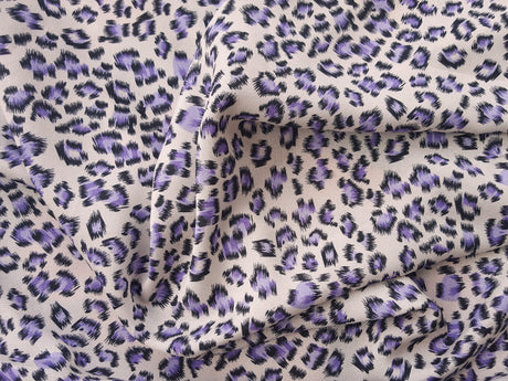 Poly Crepe Purple Cheetah Print