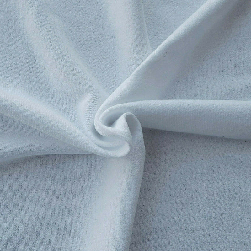 1 Yard White Cotton Sweater Knit Back Fleece Fabric Cozy Heavyweight Material Soft & Warm