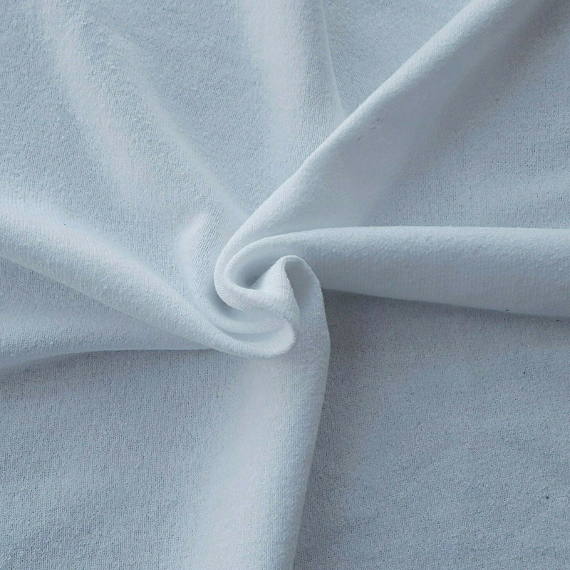 Cotton Sweater Knit Back Fleece White
