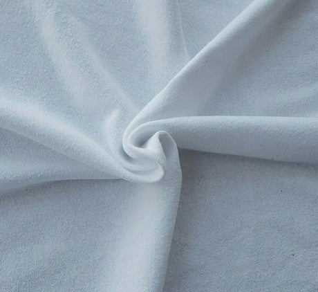 Cotton Sweater Knit Back Fleece White