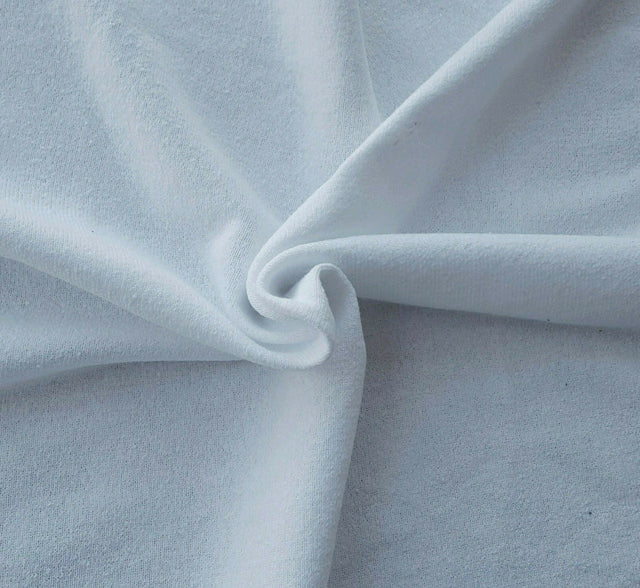Cotton Sweater Knit Back Fleece White
