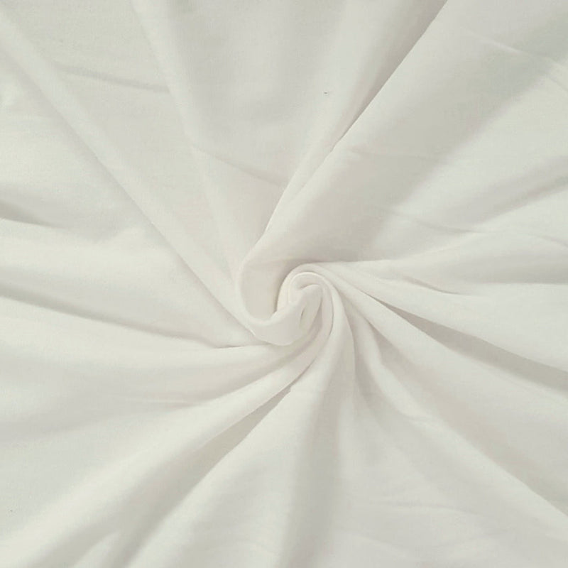 1 Yard White Organic Cotton Polyester Sweatshirt Fleece Knit Fabric Soft Warm