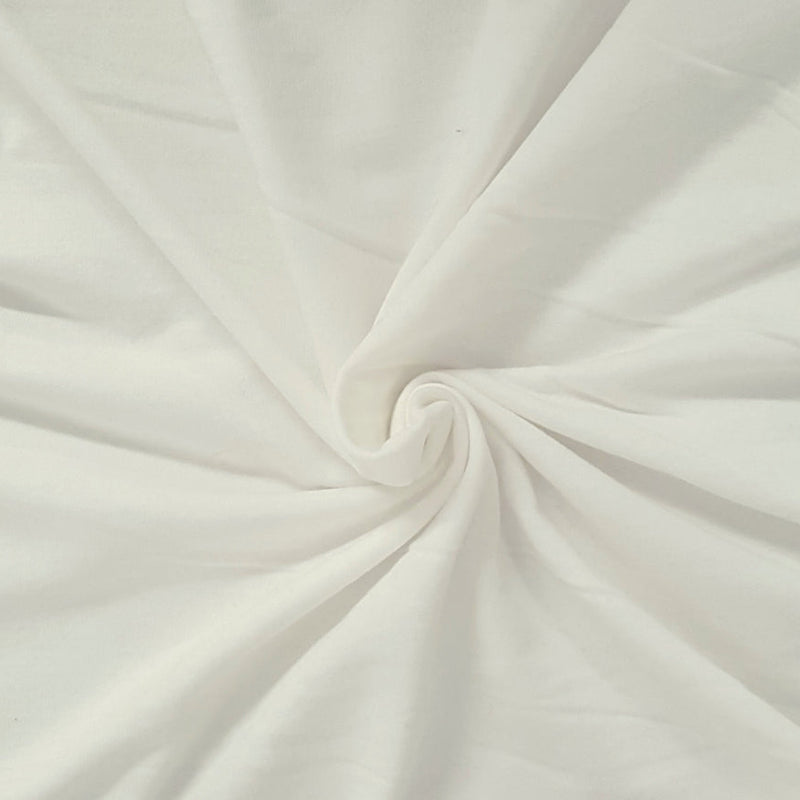 1 Yard White Cotton Sweatshirt Fleece Knit Pre Washed Soft Warm Durable Fabric