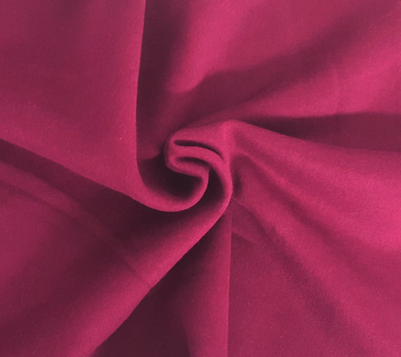 1 Yard Wine Cotton Blend Fleece Knit Fabric Soft Heavyweight Sweatshirt Material