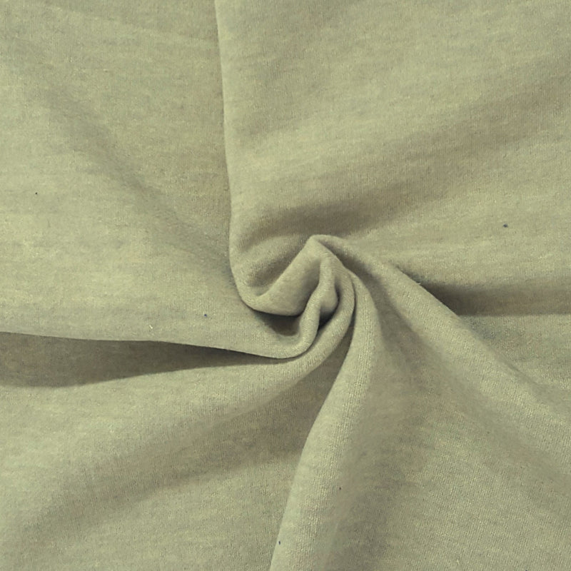 Cotton Blend Fleece Knit Fabric Washed Green