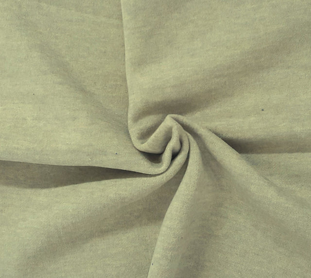 Cotton Blend Fleece Knit Fabric Washed Green