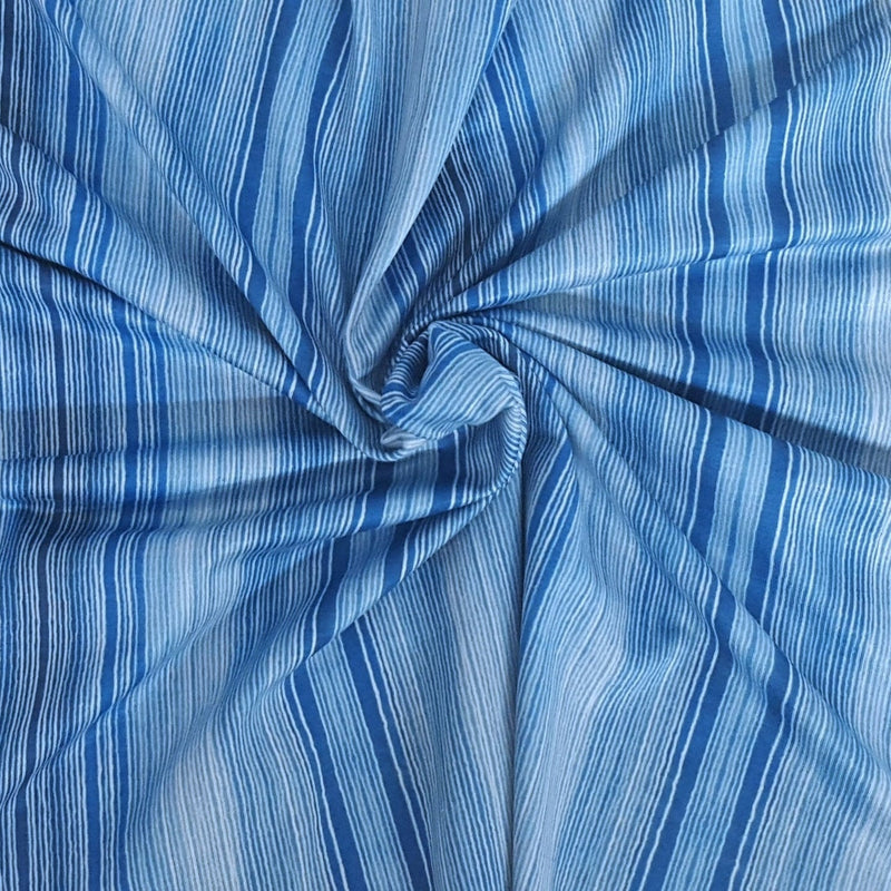 Poly Spandex Jersey Blue Stripes