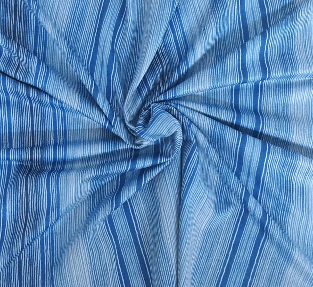 Poly Spandex Jersey Blue Stripes