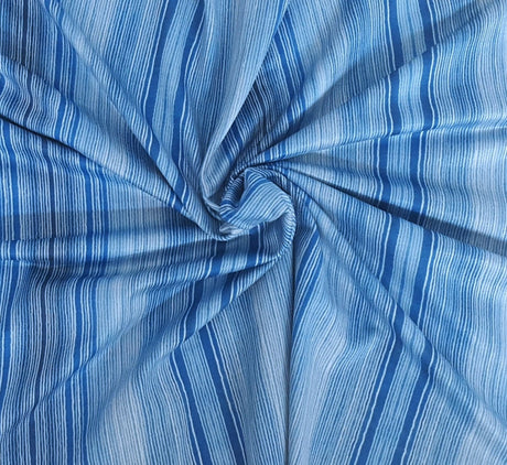 Poly Spandex Jersey Blue Stripes
