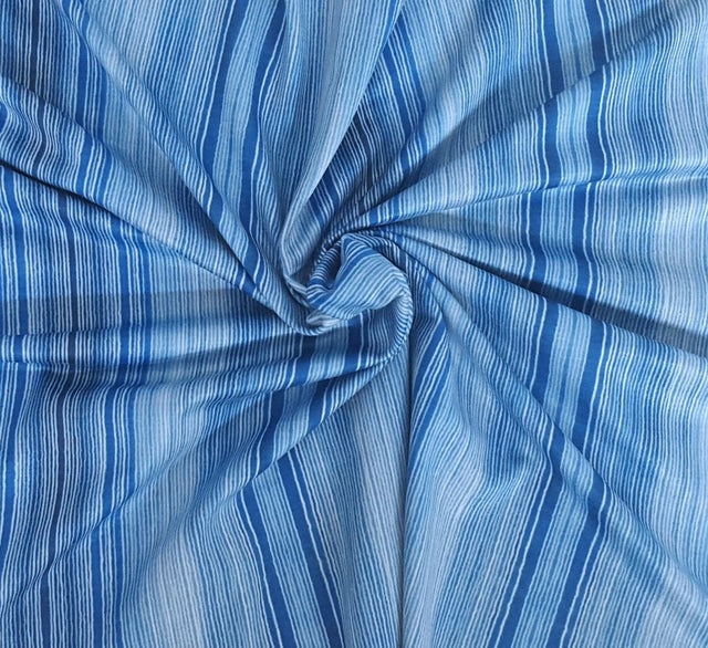 Poly Spandex Jersey Blue Stripes