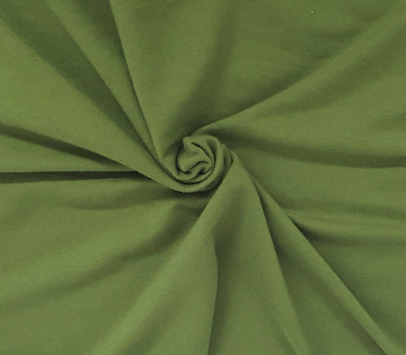 1 Yard Army Green Cotton Modal Spandex French Terry Fabric 4 Way Stretch 60 Inch Width