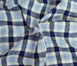 Linen Gingham Blue White Fabric
