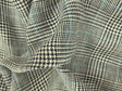 Linen Houndstooth Plaid Black Ivory Blue