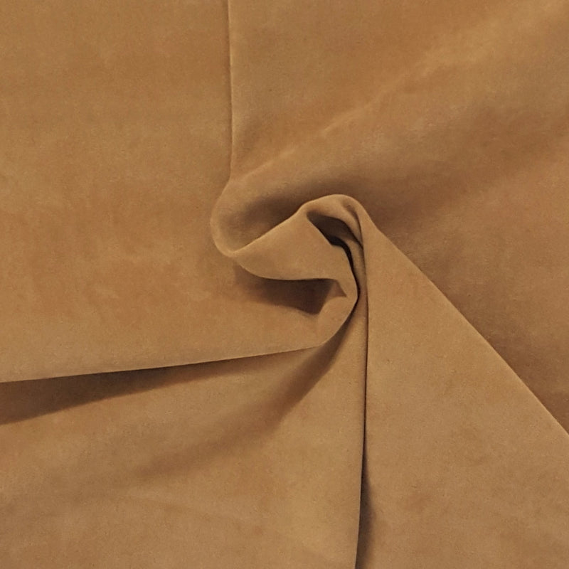 Faux Suede Satin Back Tan Fabric
