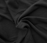 French Terry Knit Black Cotton Rayon