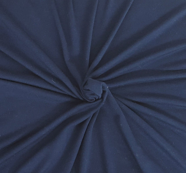 French Terry Port Navy Cotton Modal Spandex