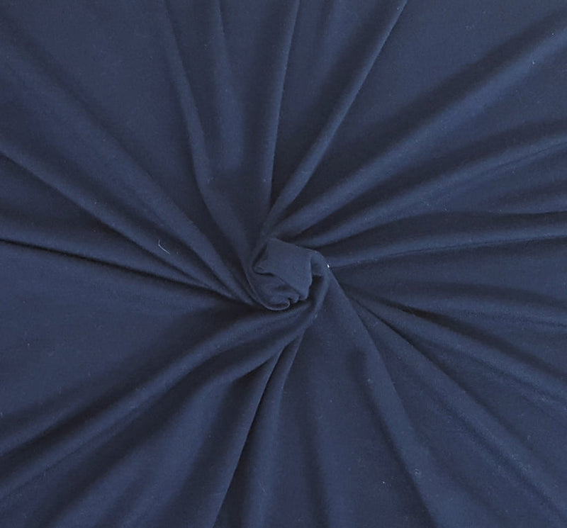1 Yard Port Navy Modal Cotton Spandex Baby French Terry Fabric for Lightweight Hoodies and Loungewear
