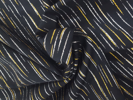 Nylon Spandex Black with Gold & Silver Streaks