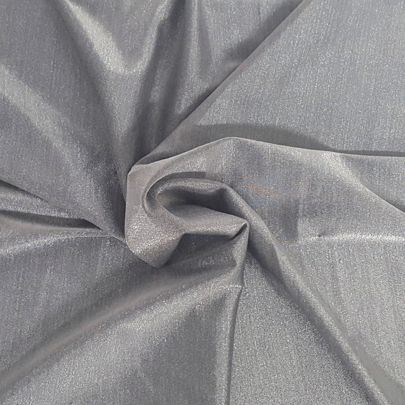 Metallic Silver Poly Spandex Jersey Knit