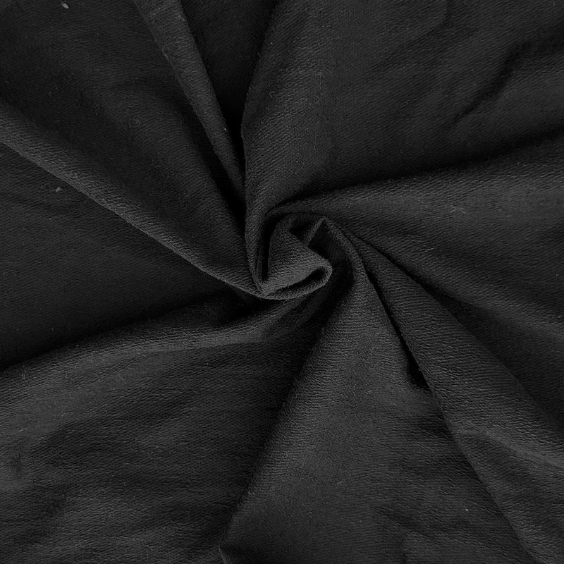 Black Cotton Spandex French Terry Knit