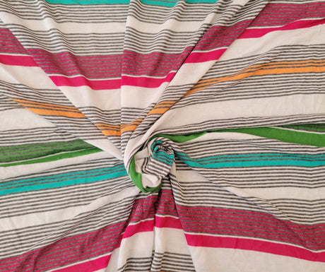 Cotton Jersey Knit Multicolor Stripes