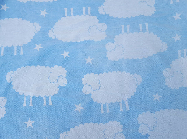 Printed Cotton Fleece Stars and Sheep