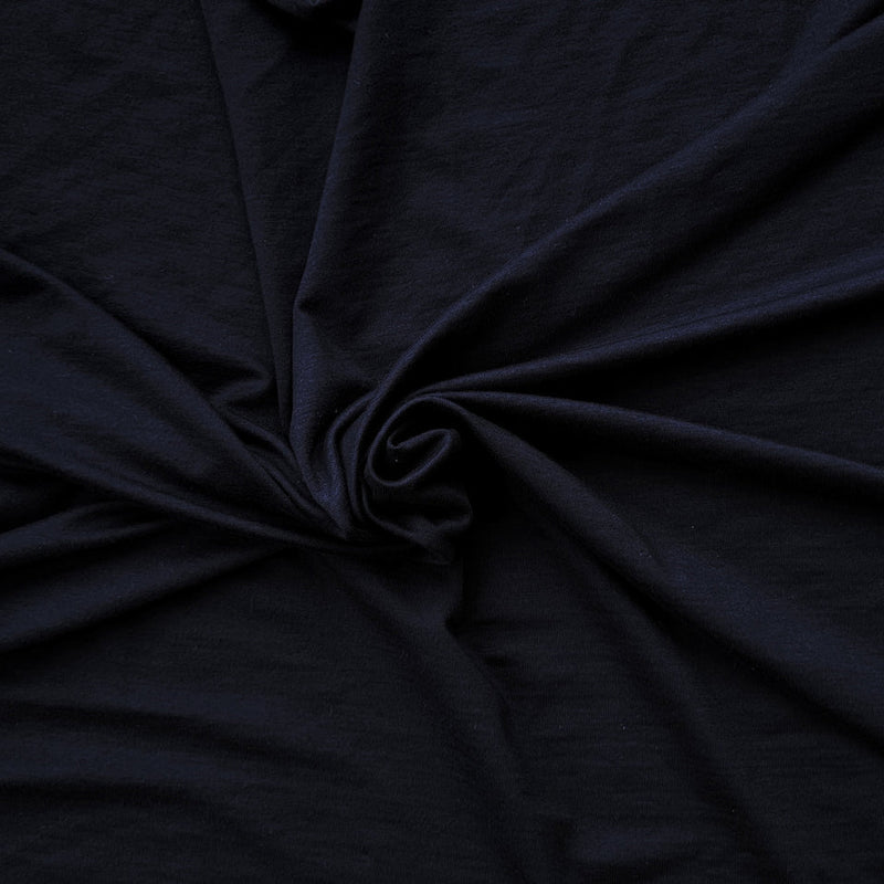 1 Yard Navy Tencel Spandex Jersey Knit Fabric Soft, Stretchy & Breathable