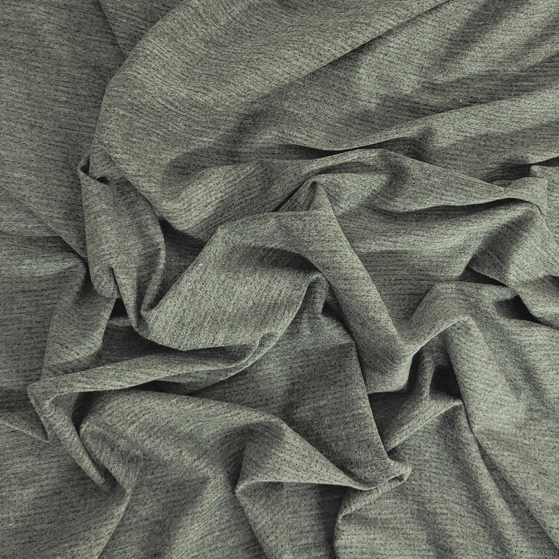 1 Yard Gray Micro Modal Spandex Carbon Mesh Jersey Knit Fabric 64 Inches Wide
