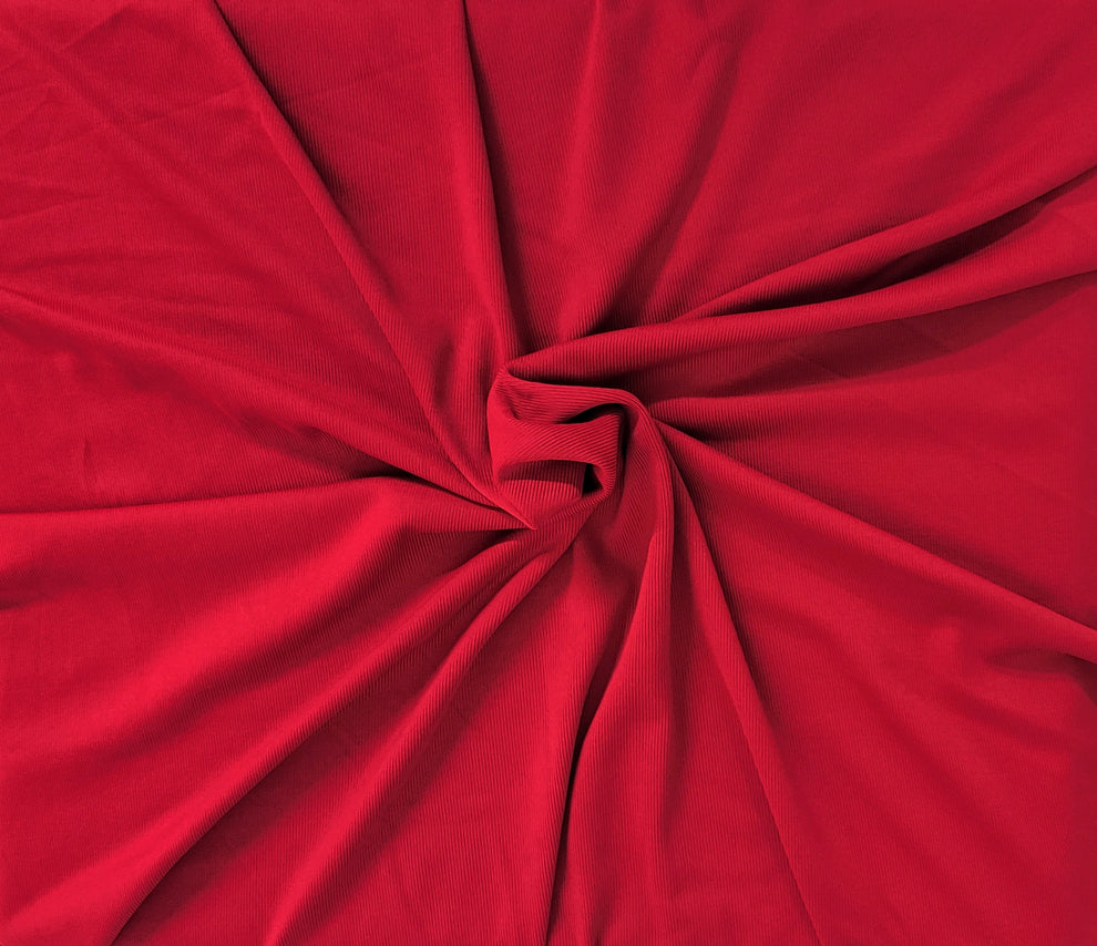 1 Yard Maroon Nylon Spandex 1x1 Rib Knit Fabric Stretchy Durable Soft Texture