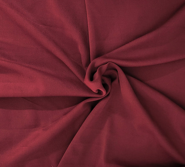 Nylon Spandex 1x1 Rib Knit Burgundy Fabric