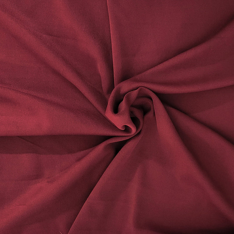 1 Yard Burgundy Nylon Spandex 1x1 Rib Knit Fabric Stretchy Rib Knit