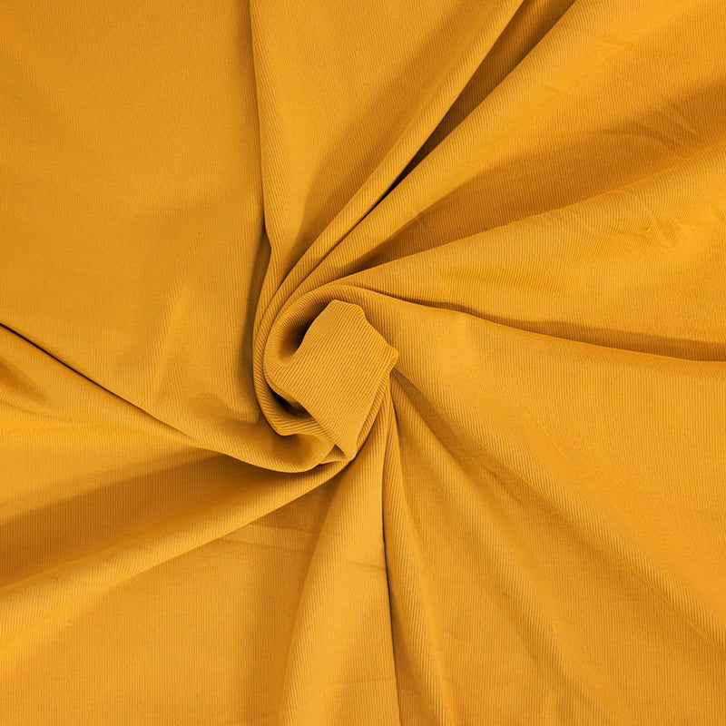 1 Yard Mustard Nylon Spandex 1x1 Rib Knit Fabric Soft Stretchy Durable