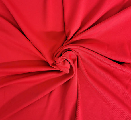 Nylon Spandex 1x1 Rib Knit Bright Red