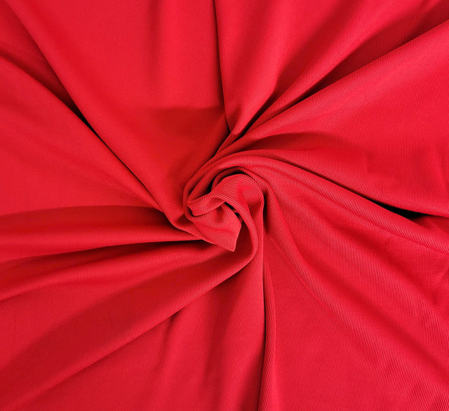 Nylon Spandex 1x1 Rib Knit Bright Red