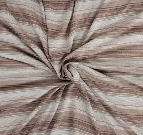 Polyester Jersey Knit Lt Brown Off White Stripes