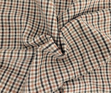 Linen Cotton Gingham Black Olive Brown