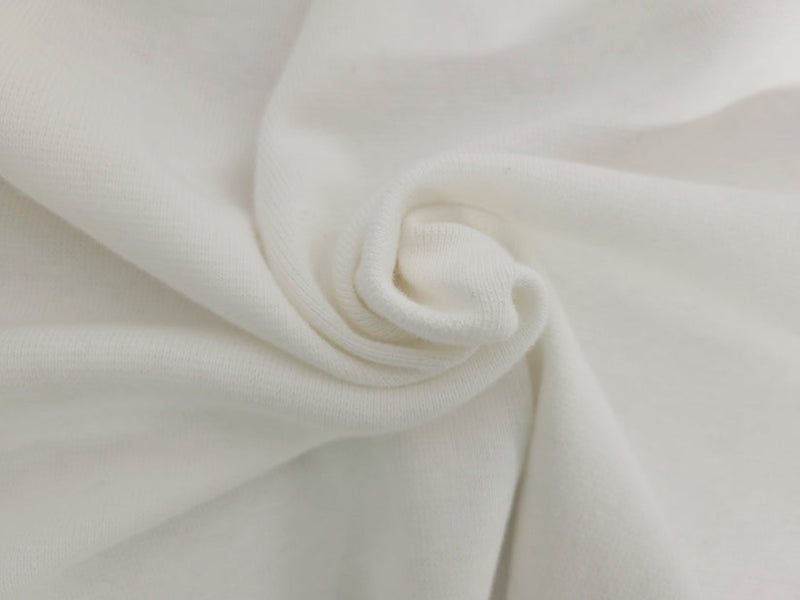 1 Yard Off White PFD Organic Cotton Spandex 1x1 Rib Knit Fabric 58/60 Inch Width