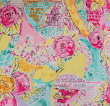 Cotton Twill Spandex Satin Finish Floral Print