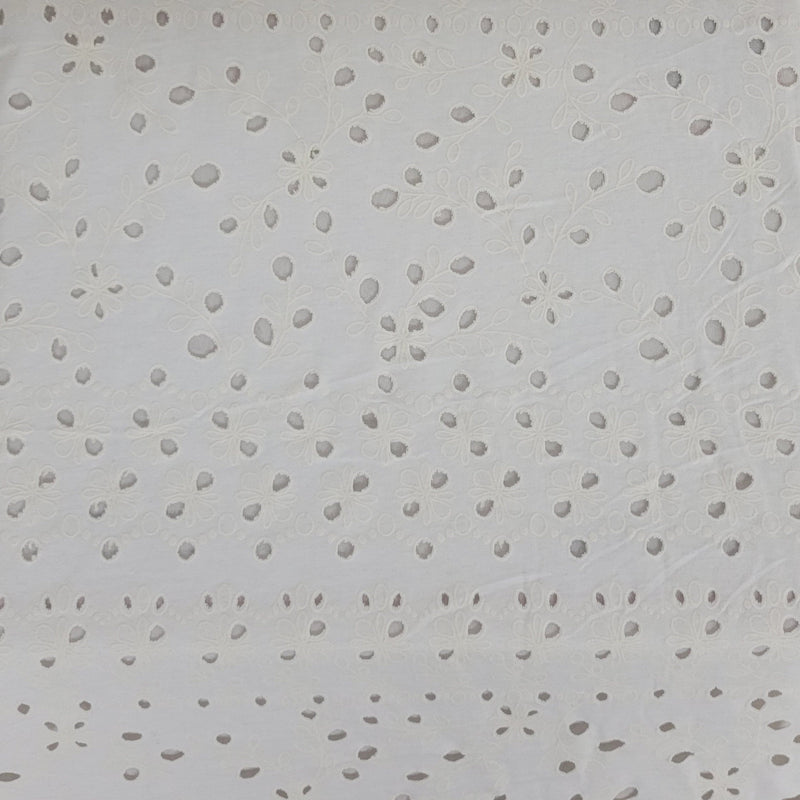 Cotton Eyelet Jersey Knit White