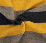 Wool Sweater Knit Mustard Mocha Black Stripes
