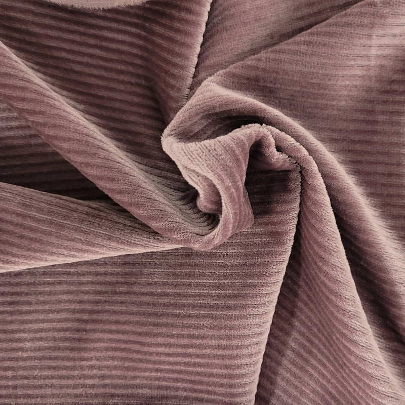 Corded Stretch Velvet Velour Plum