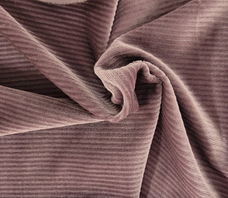 Corded Stretch Velvet Velour Plum