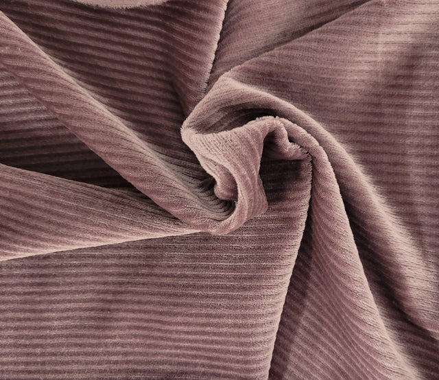 Corded Stretch Velvet Velour Plum